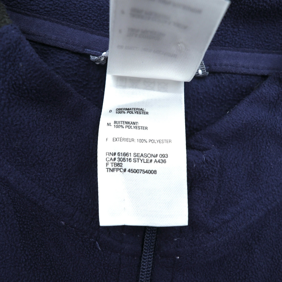 THE NORTH FACE Half Zip Pullover Fleece Jacket XL Navy TKA100 A436