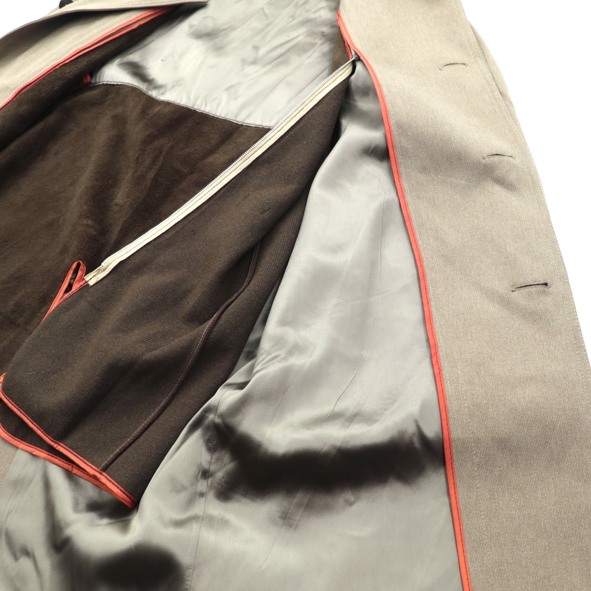 Casualcraft New York 70年代 USA製 ヴィンテージ バルマカーンコート ステンカラーコート L ベージュ ライナー着脱式 くるみボタン