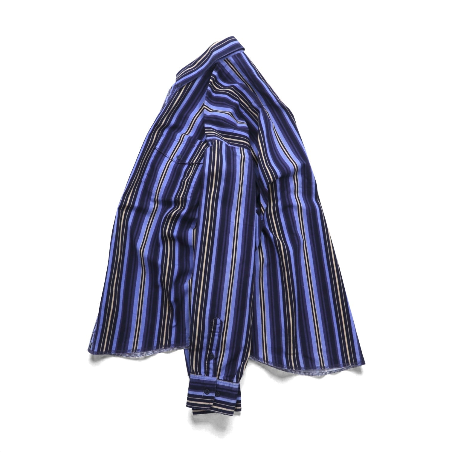 Wrangler 90年代 ボタンダウン シャツ XL ネイビー ストライプ 胸ポケット