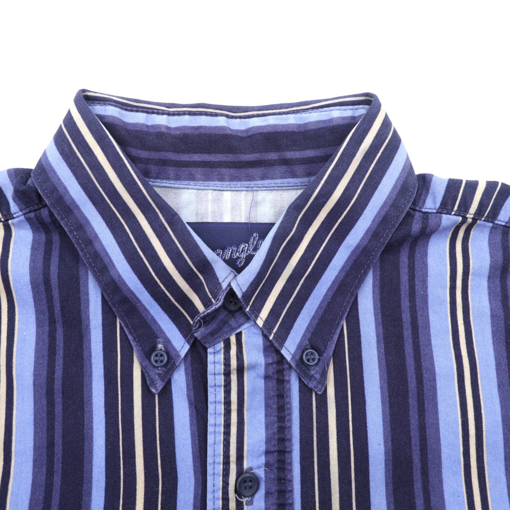 Wrangler 90年代 ボタンダウン シャツ XL ネイビー ストライプ 胸ポケット