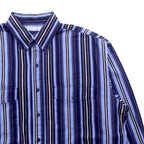 Wrangler 90年代 ボタンダウン シャツ XL ネイビー ストライプ 胸ポケット