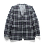 W-D MAN ノーカラー ブレザー ジャケット M チェック イタリア製 UNITED ARROWS 取扱い