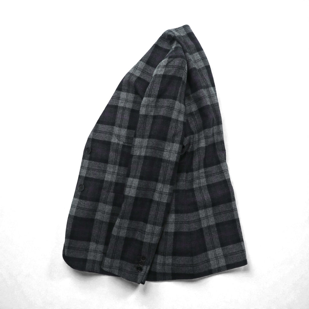 W-D MAN ノーカラー ブレザー ジャケット M チェック イタリア製 UNITED ARROWS 取扱い