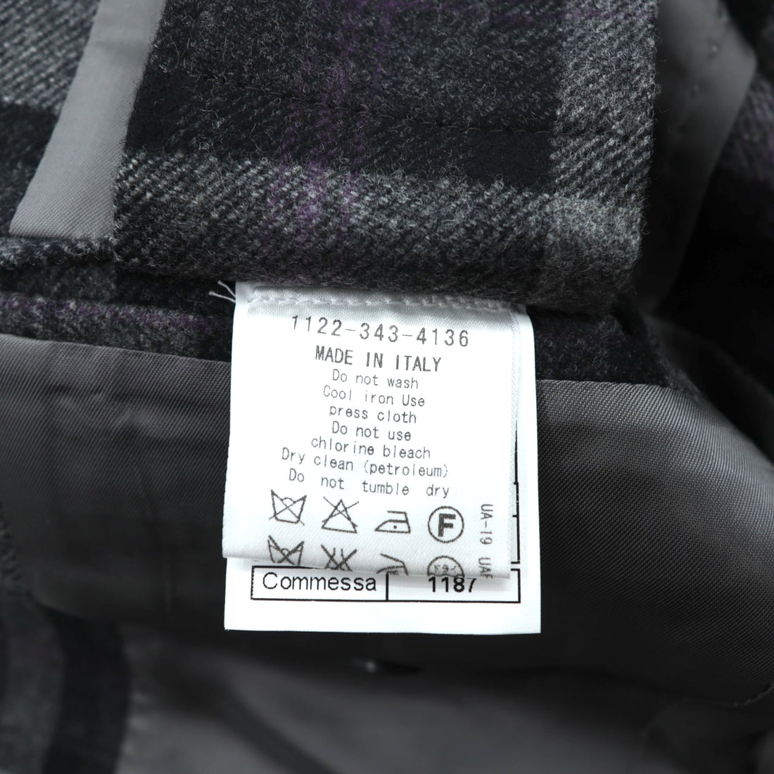 W-D MAN No Color Leather Jacket, Size M, Check, Made in Italy, UNITED ARROWS