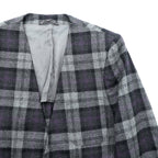 W-D MAN ノーカラー ブレザー ジャケット M チェック イタリア製 UNITED ARROWS 取扱い