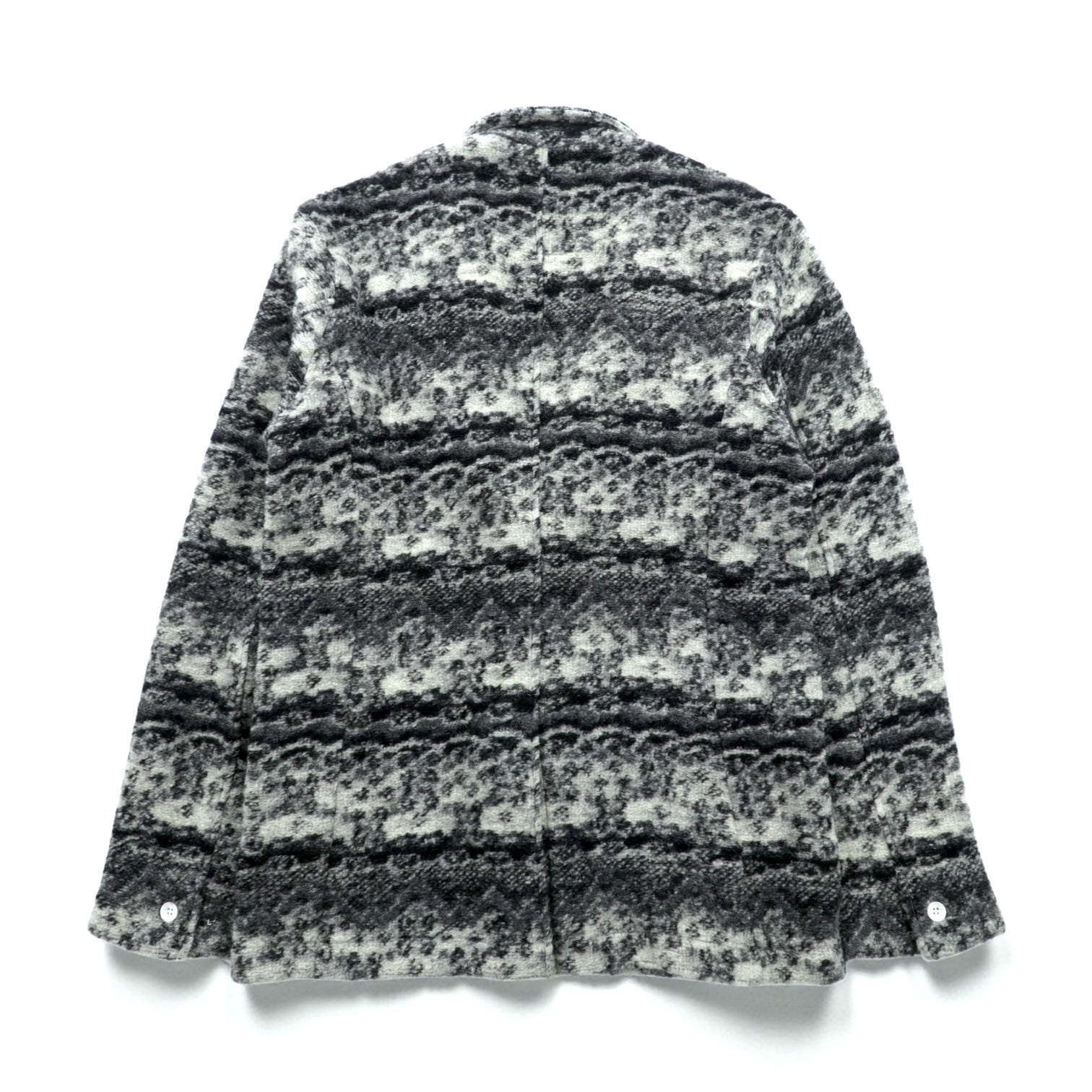 MR.OLIVE ジャガード ニット 総柄 テーラードジャケット ブレザー S グレー ウール M-3359 日本製