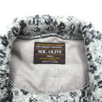 MR.OLIVE ジャガード ニット 総柄 テーラードジャケット ブレザー S グレー ウール M-3359 日本製