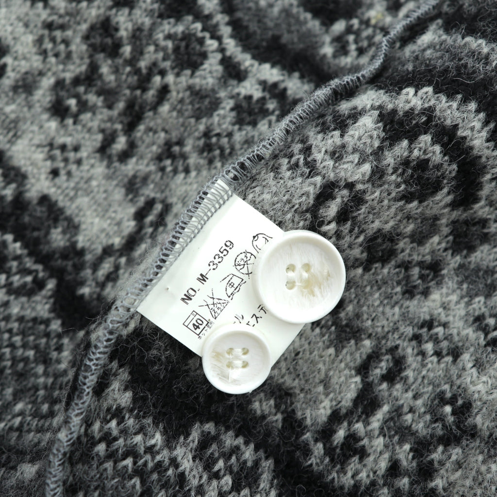 MR.OLIVE ジャガード ニット 総柄 テーラードジャケット ブレザー S グレー ウール M-3359 日本製