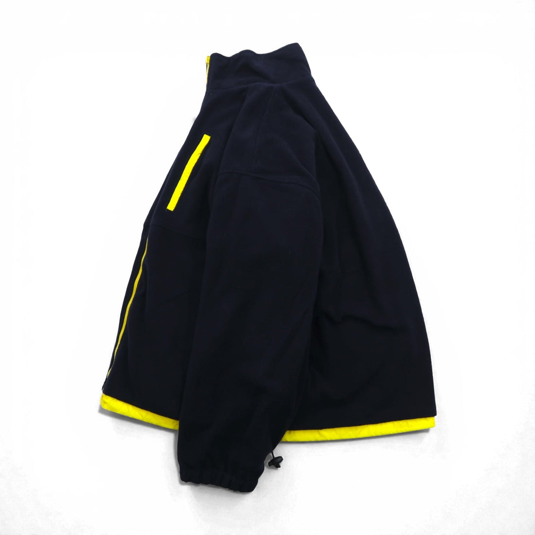 LACOSTE 90s Reversible Nylon Jacket with Fleece, XL Drawcord, Zip-Up, and Stand Collar