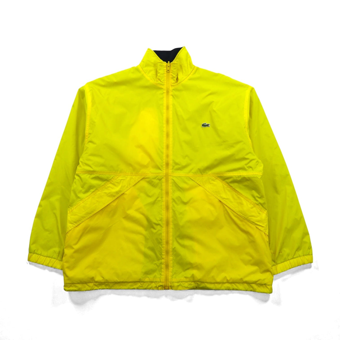 LACOSTE 90s Reversible Nylon Jacket with Fleece, XL Drawcord, Zip-Up, and Stand Collar