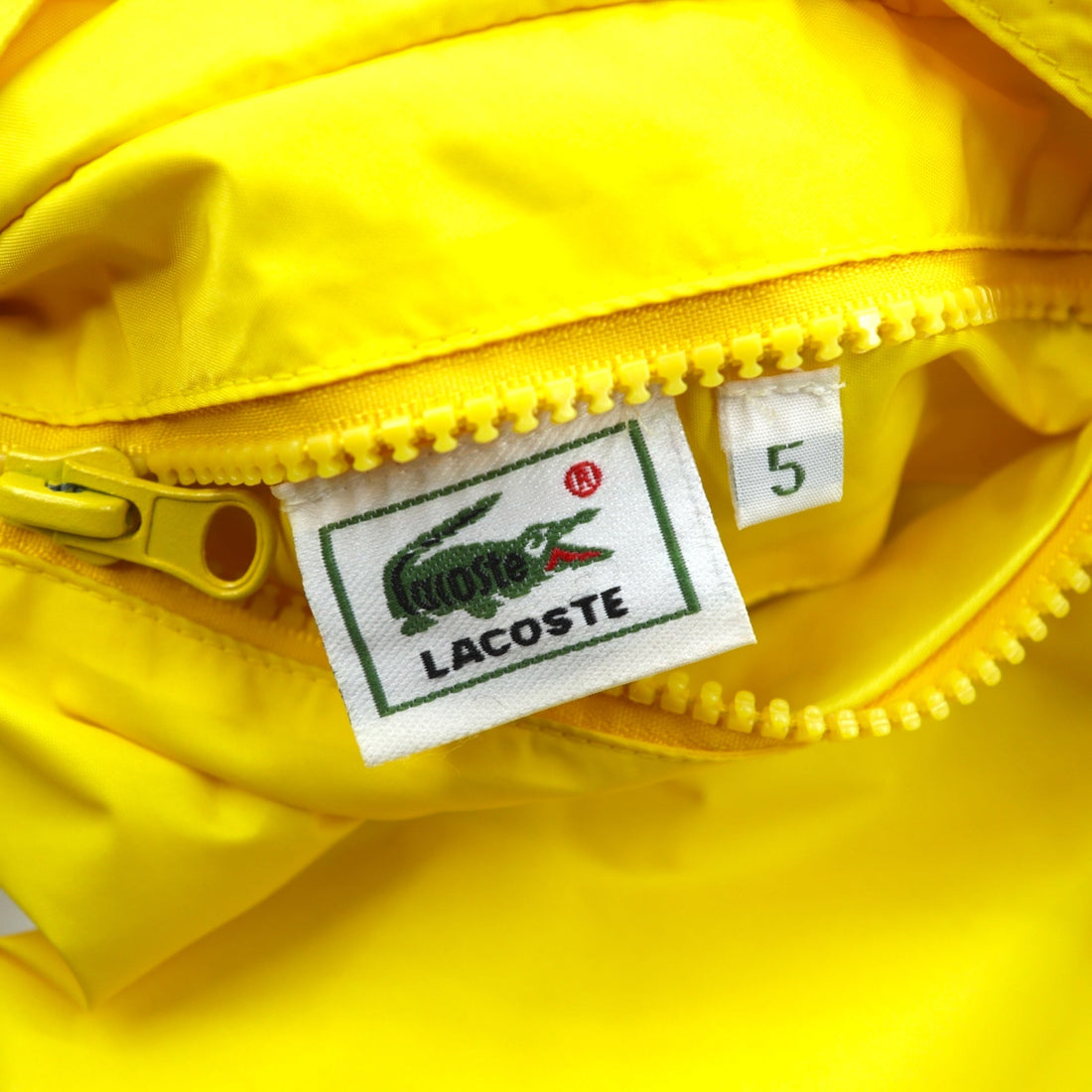 LACOSTE 90s Reversible Nylon Jacket with Fleece, XL Drawcord, Zip-Up, and Stand Collar