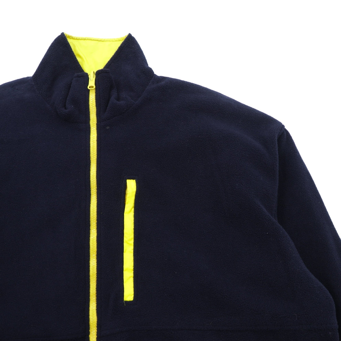 LACOSTE 90s Reversible Nylon Jacket with Fleece, XL Drawcord, Zip-Up, and Stand Collar