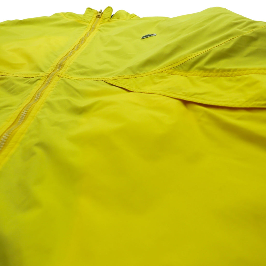 LACOSTE 90s Reversible Nylon Jacket with Fleece, XL Drawcord, Zip-Up, and Stand Collar