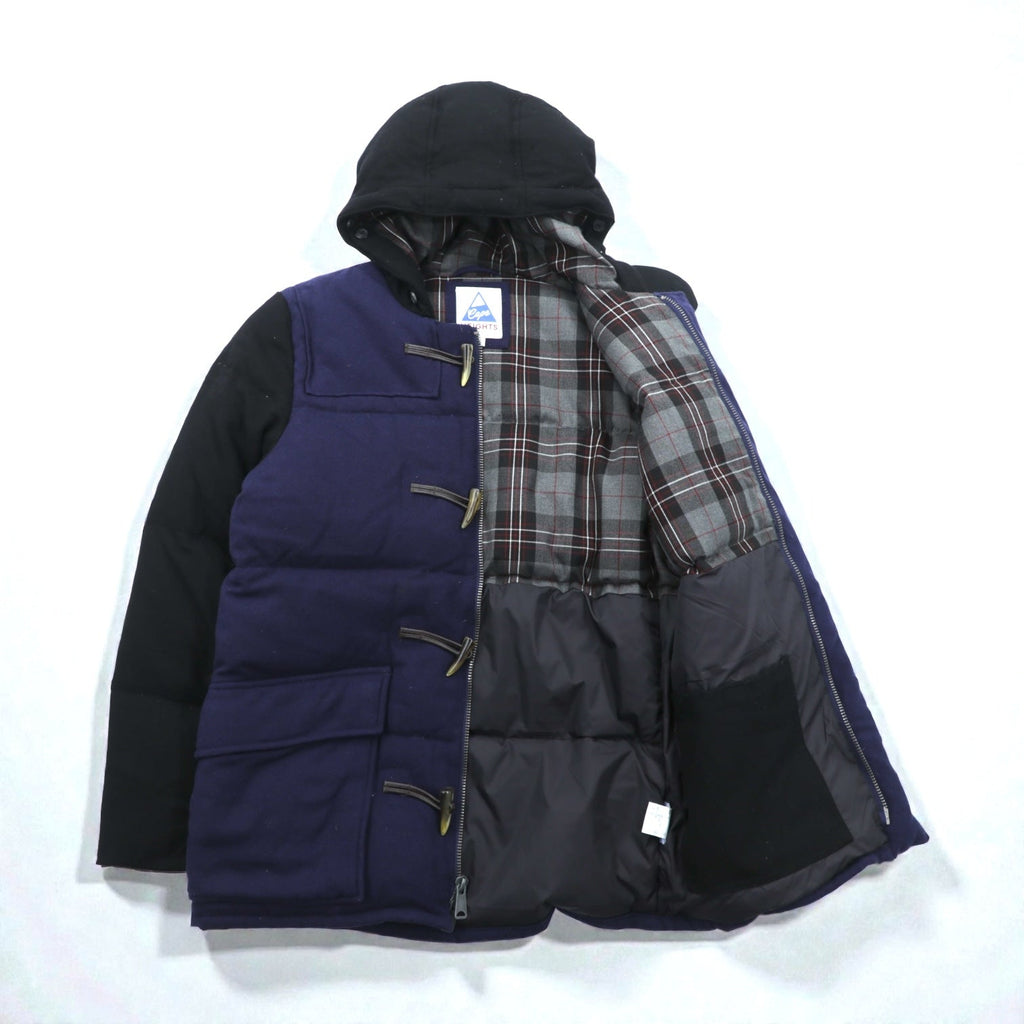 International Gallery BEAMS 別注 Cape HEIGHTS ダウンジャケット S ネイビー ダブルジップ ダッフル Landis WOOL CH9111818