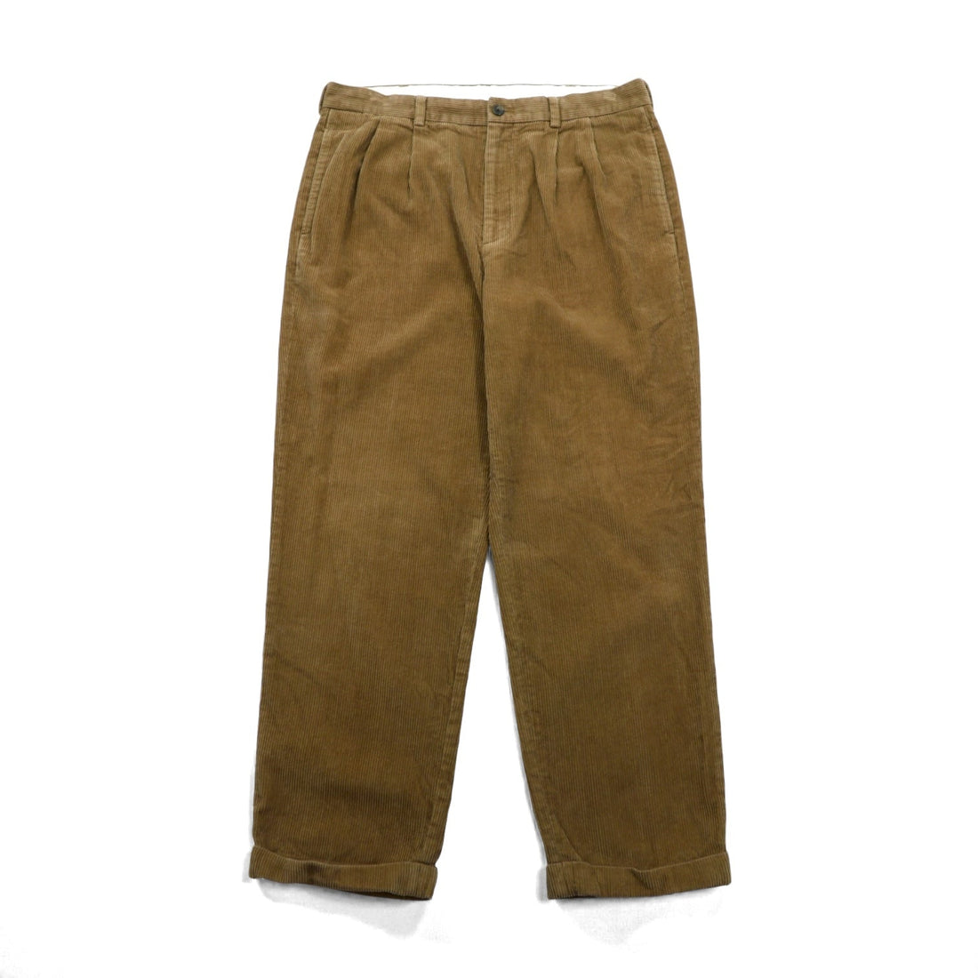 Brooks Brothers 2タック ワイド コーデュロイ チノパンツ スラックス L ブラウン コットン