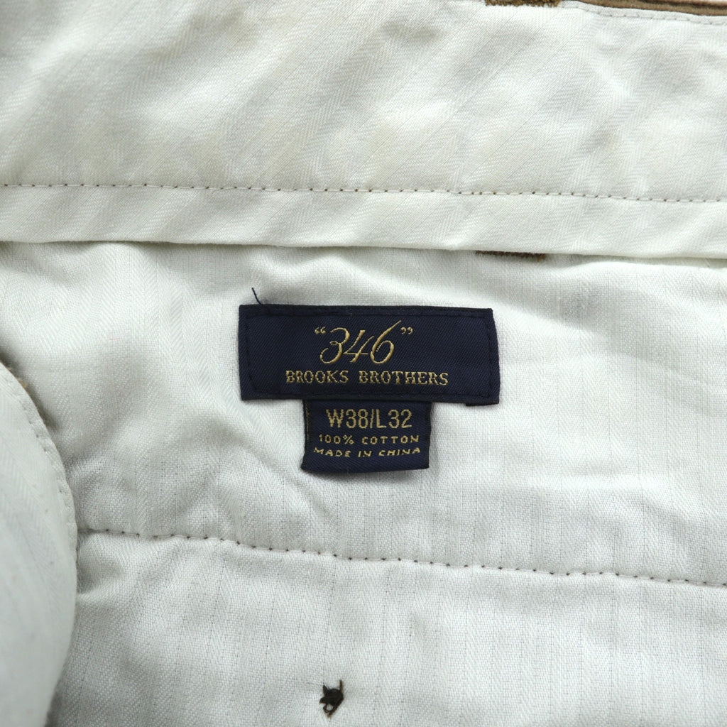 Brooks Brothers 2タック ワイド コーデュロイ チノパンツ スラックス L ブラウン コットン