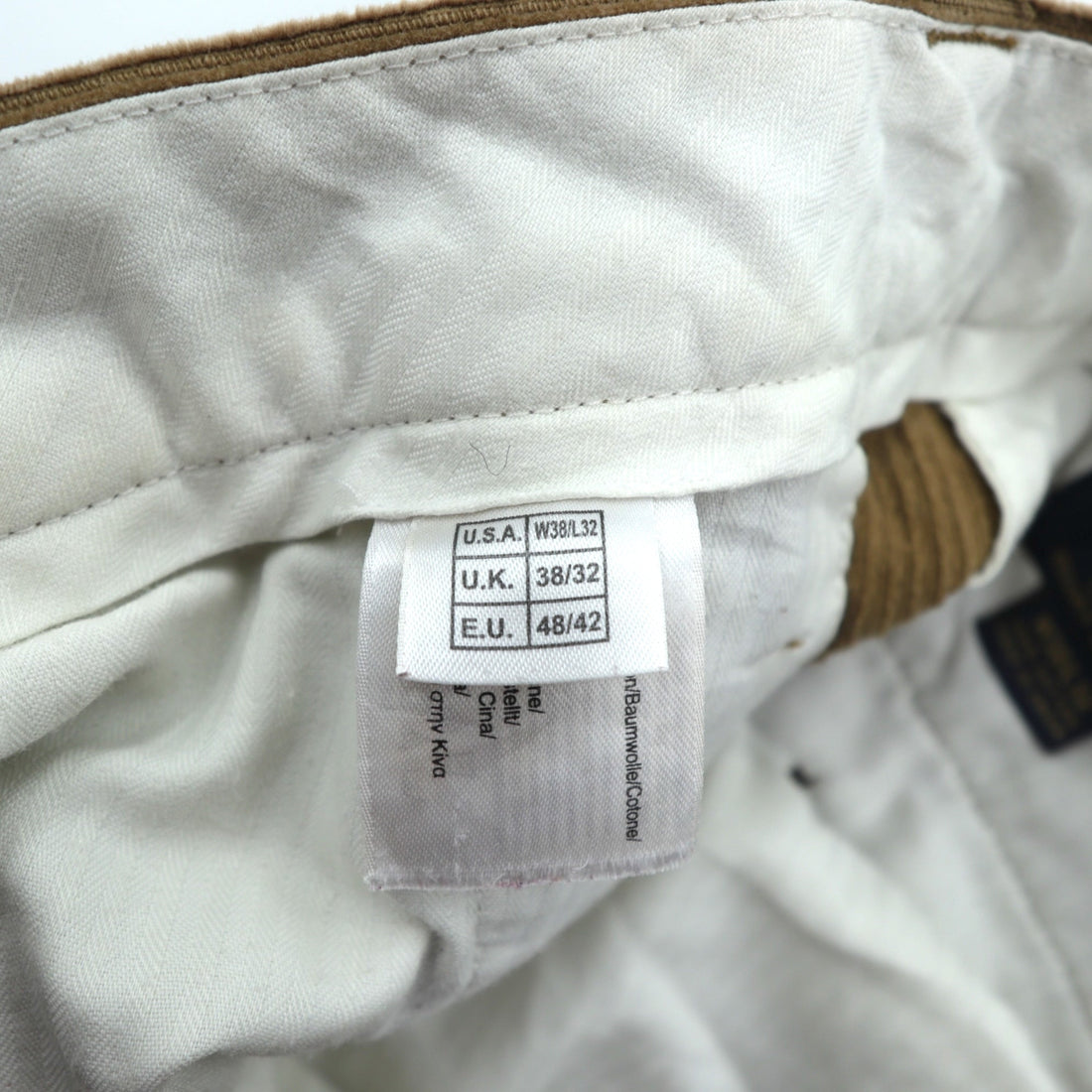 Brooks Brothers 2タック ワイド コーデュロイ チノパンツ スラックス L ブラウン コットン