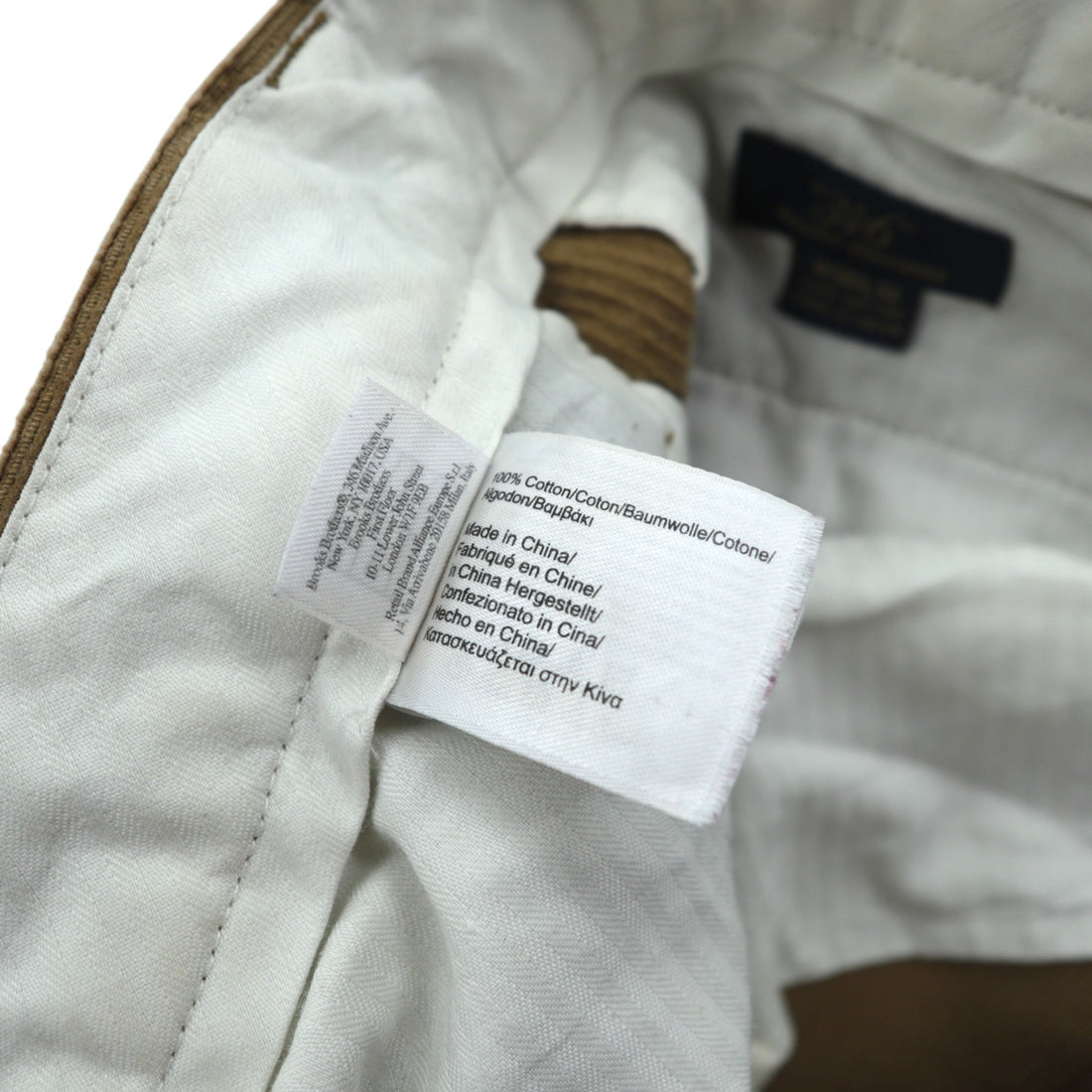 Brooks Brothers 2タック ワイド コーデュロイ チノパンツ スラックス L ブラウン コットン