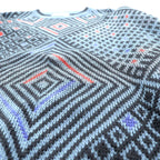 Crocodile 90年代 ヴィンテージ 総柄 ニット セーター L マルチカラー 幾何学