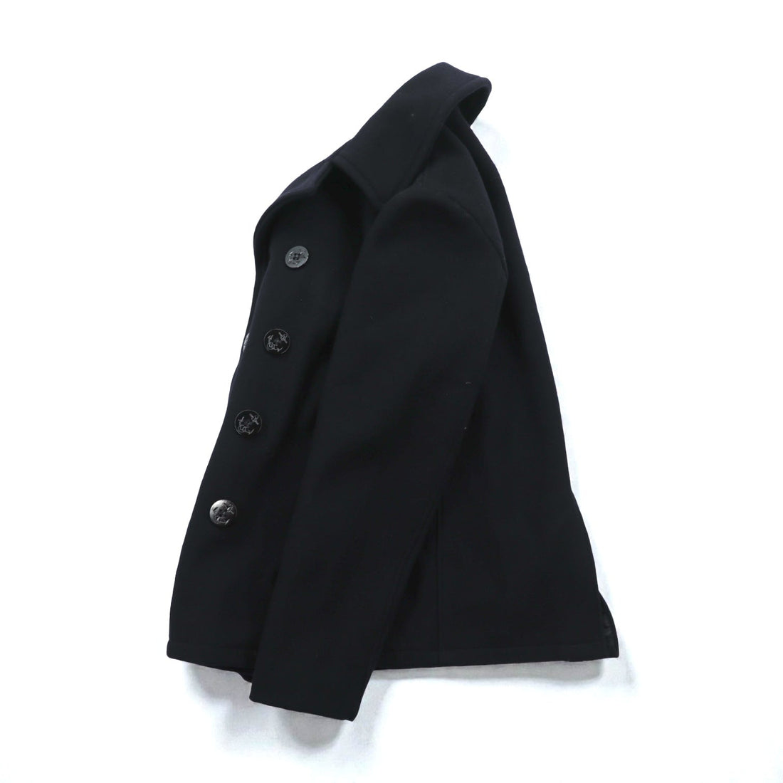 Schott Made in USA 10-Button Pea Coat, Medium, Navy Wool, U.S.740N, Style No. 7118