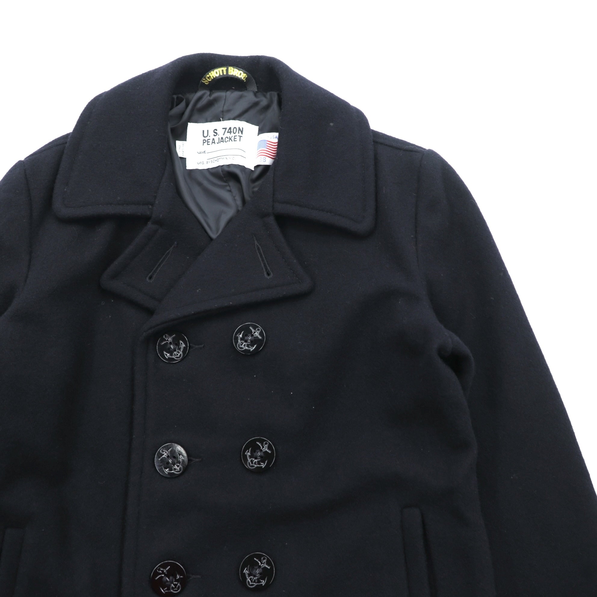 Schott USA製 10ボタン ピーコート M ネイビー ウール U.S.740N STYLE No. 7118