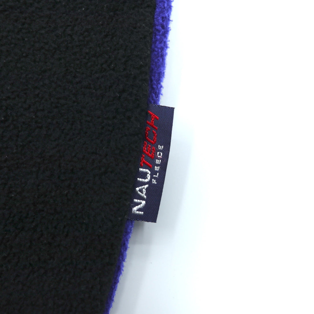 NAUTICA 00s Full Zip Fleece Jacket XL Black Stand Collar COMPETITION Back Logo Embroidery