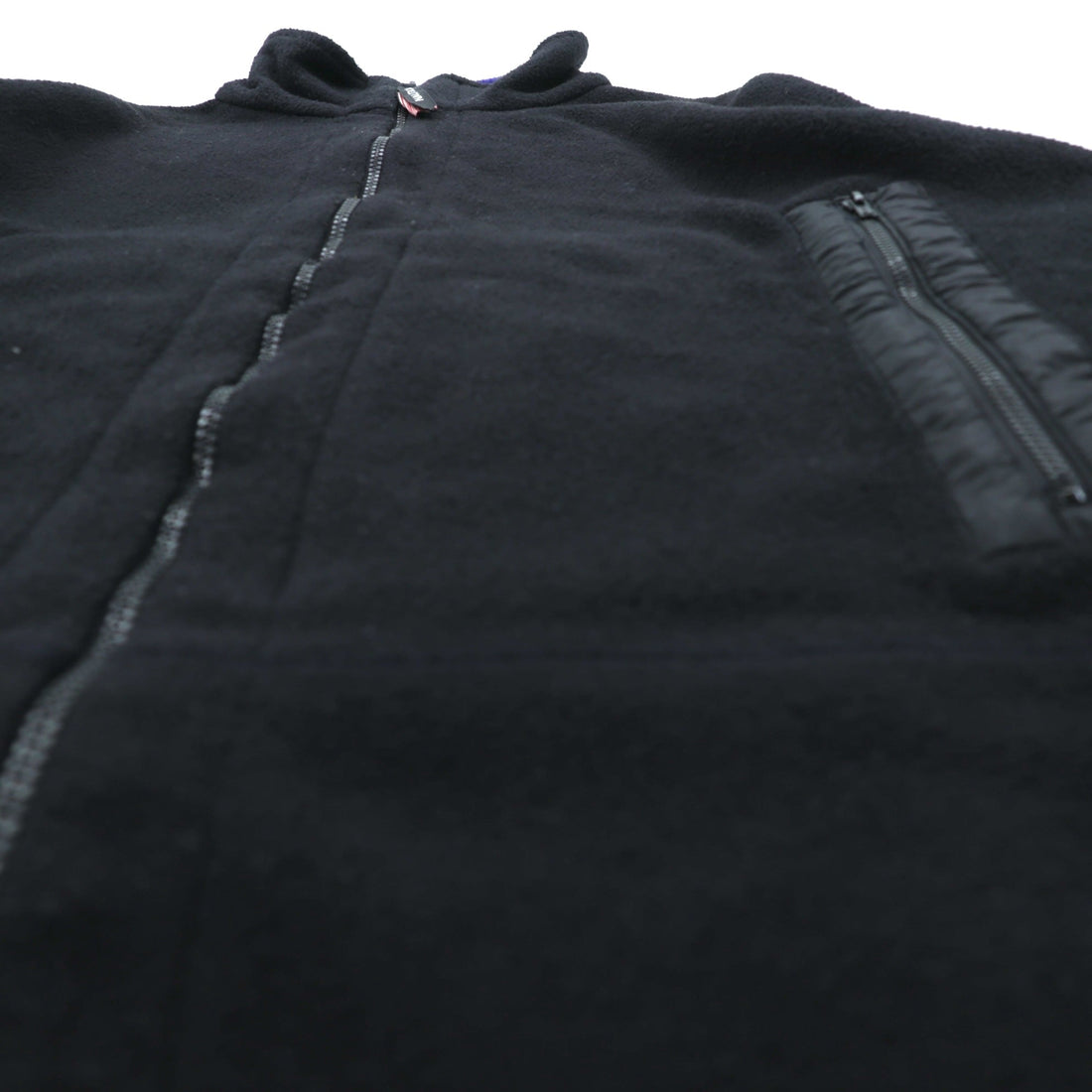 NAUTICA 00s Full Zip Fleece Jacket XL Black Stand Collar COMPETITION Back Logo Embroidery