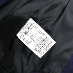 SHANHOUSE SPORTS 袖レザー切替 メルトン スタジャン M ネイビー ウール ヤギ革 リブライン