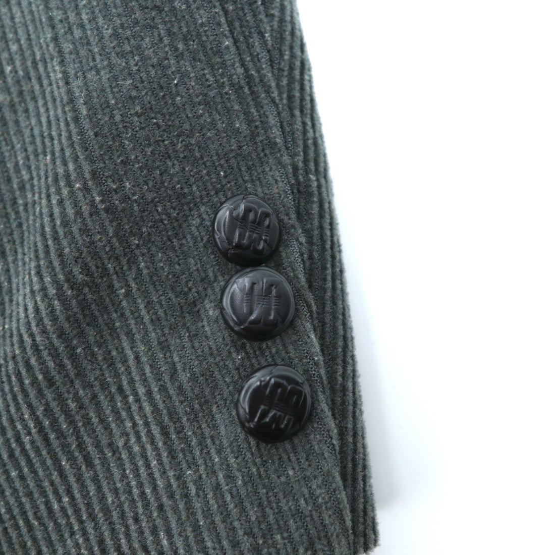 DAKS 80s Made in Japan Wool Corduroy 2B Tailored Jacket Blue Leather M Khaki