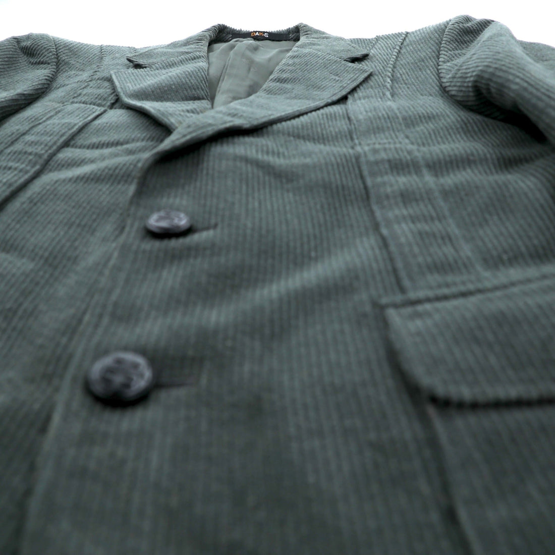 DAKS 80s Made in Japan Wool Corduroy 2B Tailored Jacket Blue Leather M Khaki