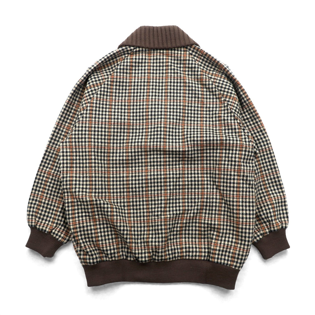 DAKS 90年代 日本製 ショールカラー リブ ブルゾン S ウール ガンクラブチェック くるみボタン 未使用品