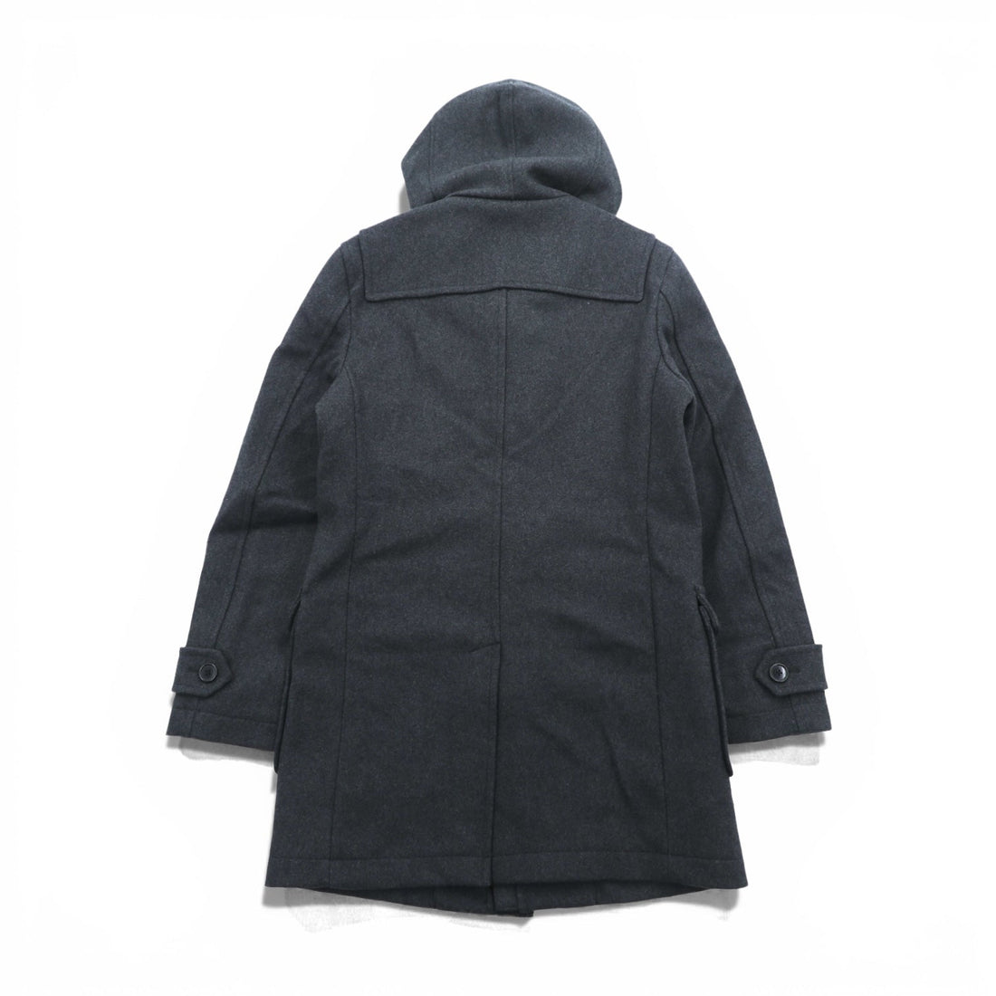 BARNEYS NEW YORK Duffle Coat, XL, Gray Wool, Toggle Button, Hooded