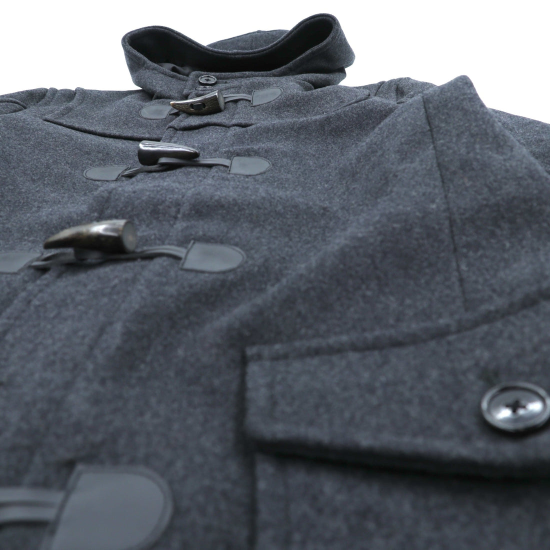 BARNEYS NEW YORK Duffle Coat, XL, Gray Wool, Toggle Button, Hooded