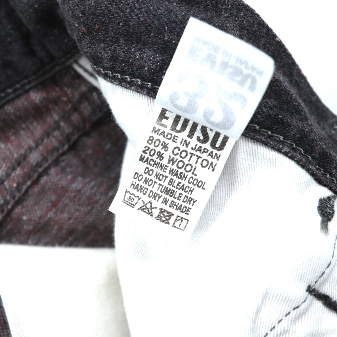 EVISU Made in Japan Black Denim Pants Jeans Medium Tapered 5020 Seagull Paint