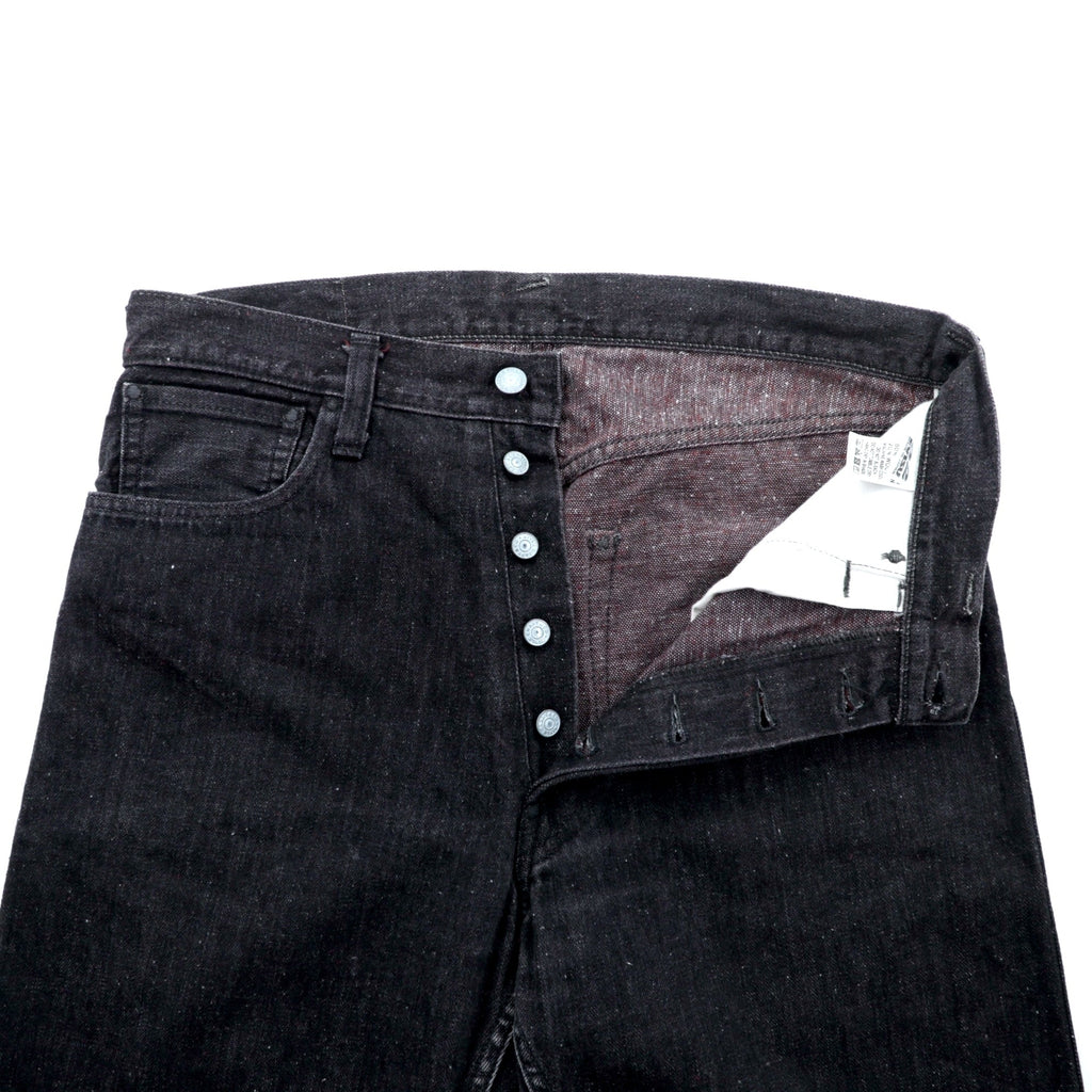 EVISU 日本製 ブラック デニムパンツ ジーンズ M テーパード 5020 カモメペイント