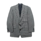 Corpus Christi ツイード 2B テーラードジャケット ブレザー L ブラック ウール タータンチェック