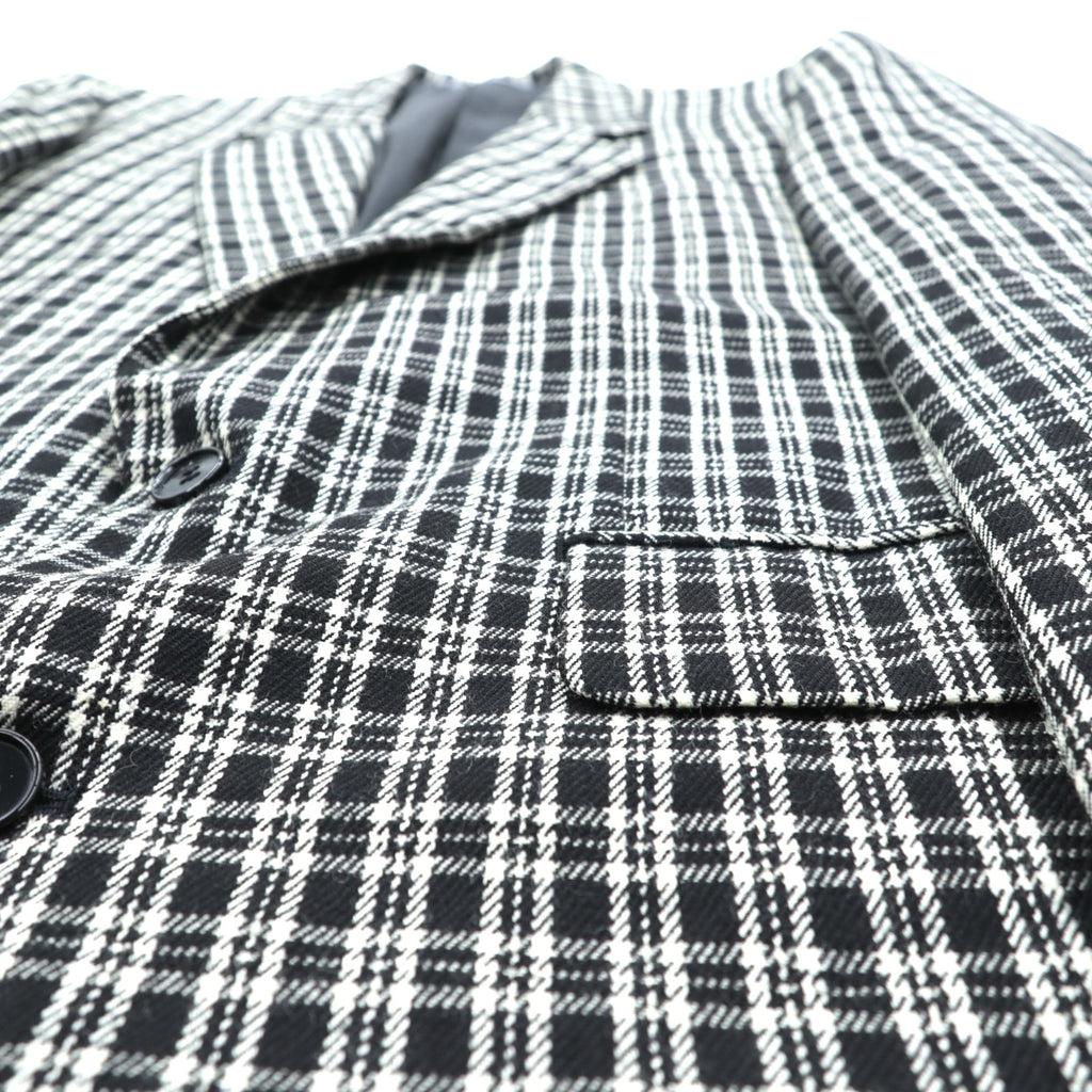 Corpus Christi ツイード 2B テーラードジャケット ブレザー L ブラック ウール タータンチェック