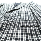 Corpus Christi ツイード 2B テーラードジャケット ブレザー L ブラック ウール タータンチェック