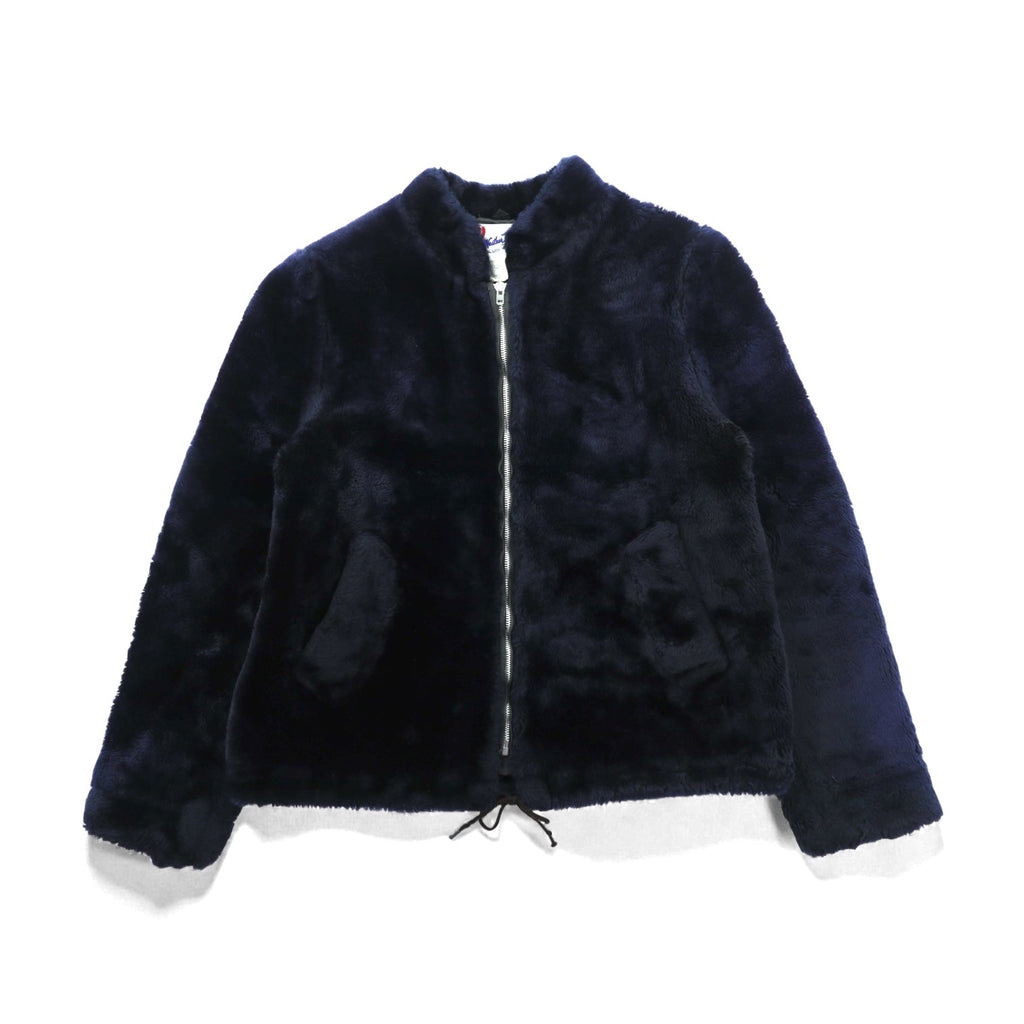 Weather Tamer 80年代 USA製 ヴィンテージ アクリルファー 短丈 フリースジャケット L ネイビー クロップド IDEALジップ