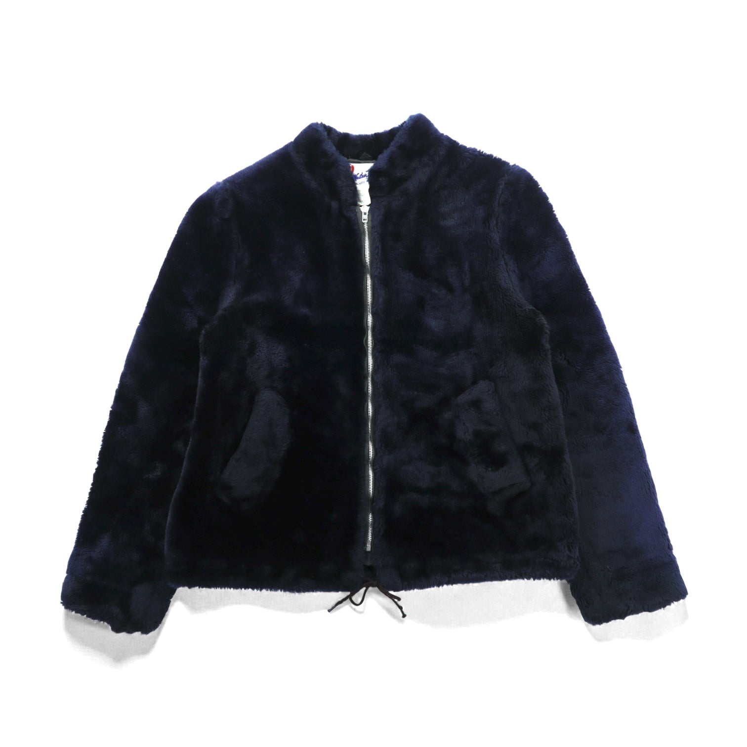 Weather Tamer 80年代 USA製 ヴィンテージ アクリルファー 短丈 フリースジャケット L ネイビー クロップド IDEALジップ