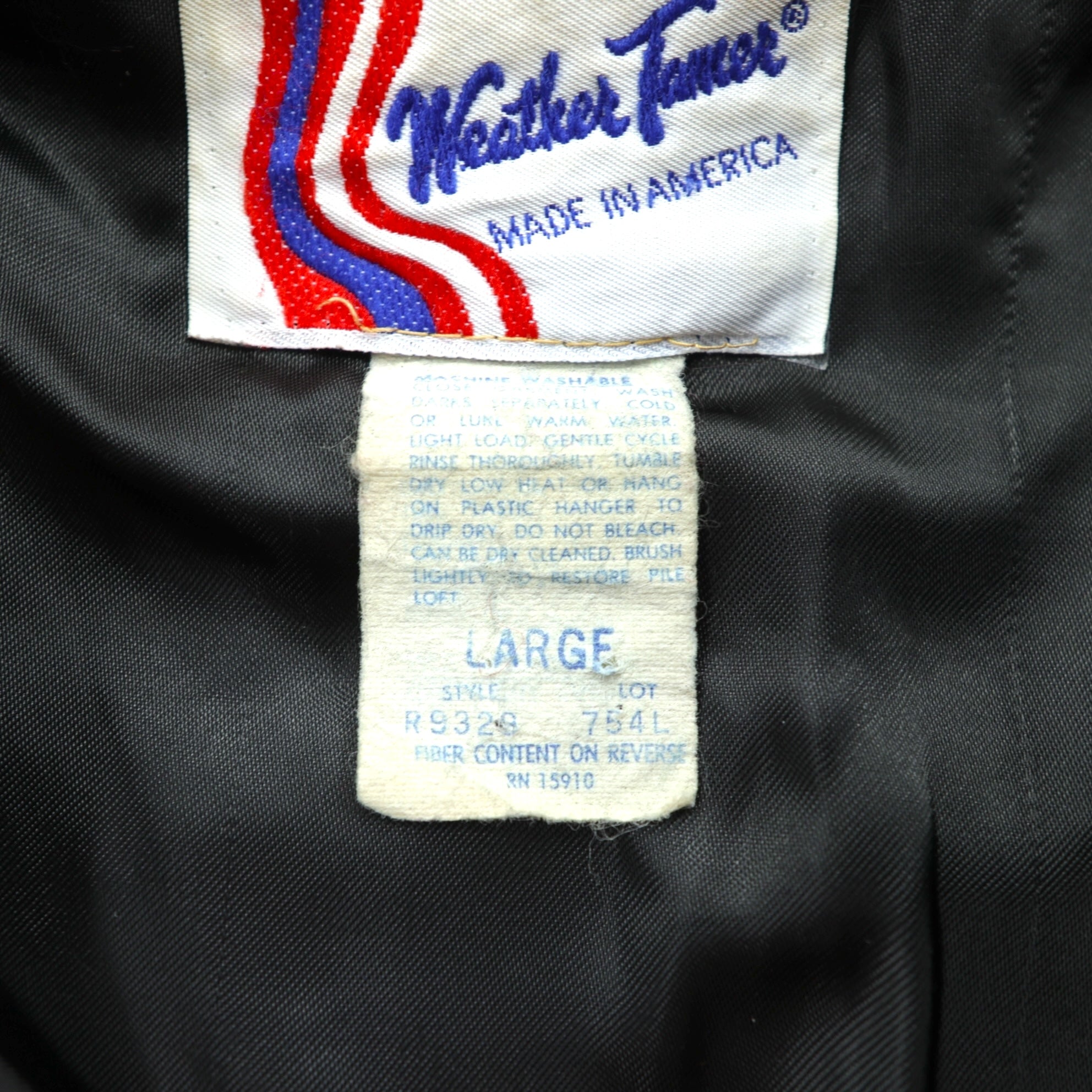 Weather Tamer 80年代 USA製 ヴィンテージ アクリルファー 短丈 フリースジャケット L ネイビー クロップド IDEALジップ