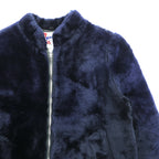 Weather Tamer 80年代 USA製 ヴィンテージ アクリルファー 短丈 フリースジャケット L ネイビー クロップド IDEALジップ