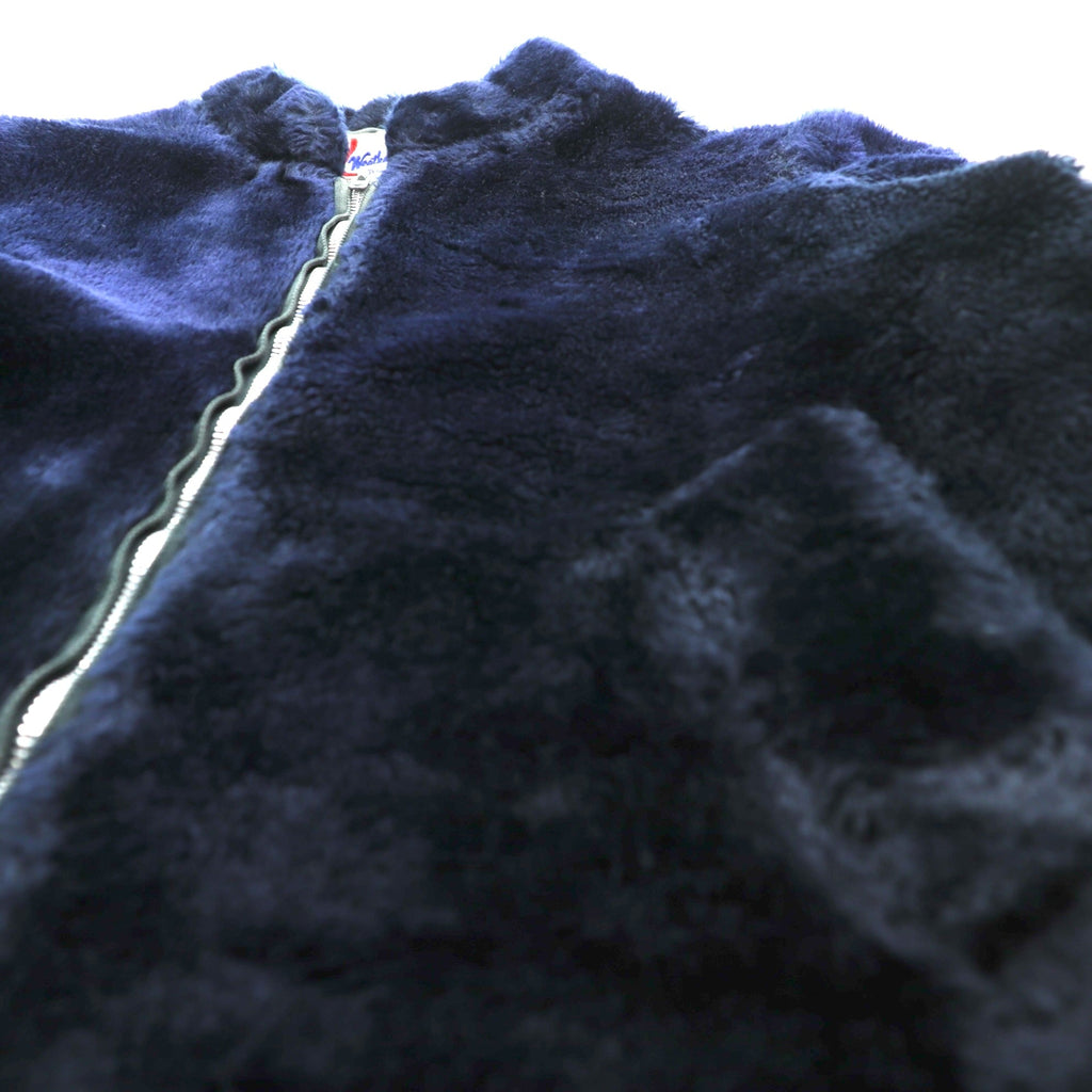 Weather Tamer 80年代 USA製 ヴィンテージ アクリルファー 短丈 フリースジャケット L ネイビー クロップド IDEALジップ