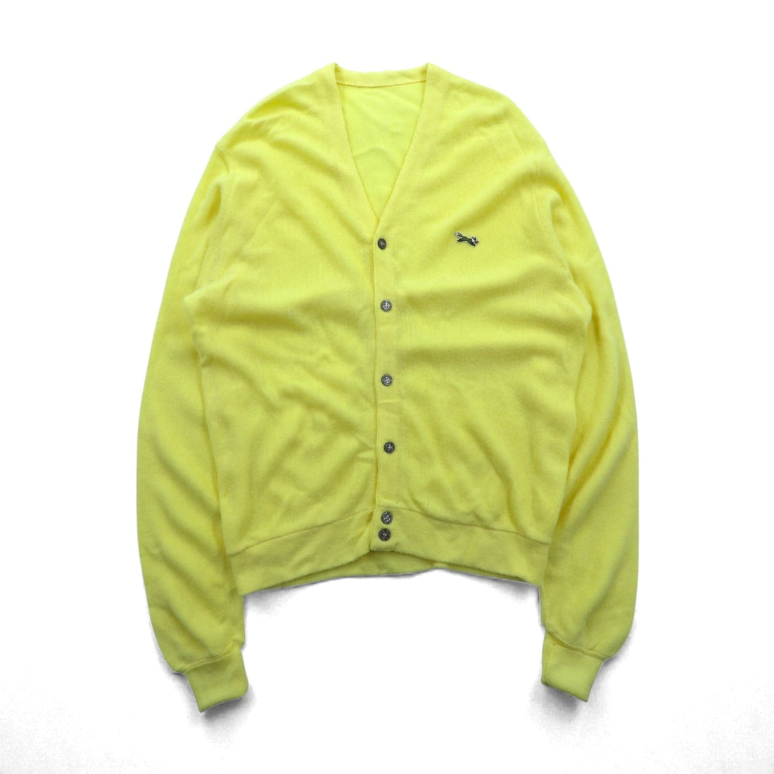 J.C.PENNEY 80s Vintage Knit Cardigan L Yellow The FOX Collection