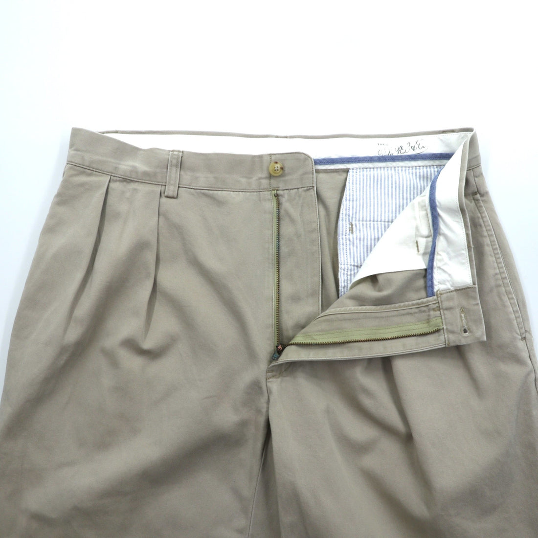 Polo Ralph Lauren ポロチノ 2タック ワイド テーパード チノパンツ スラックス L ベージュ プリーツ CLASSIC FIT PLEATED