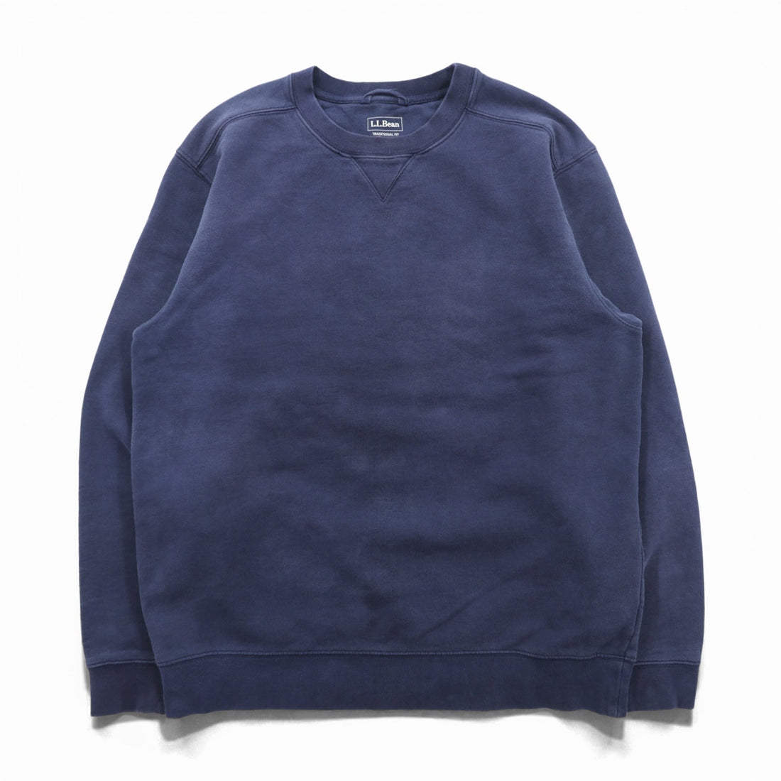 L.L.Bean Blank Sweatshirt, Medium, Traditional Fit, Navy Cotton, Front V