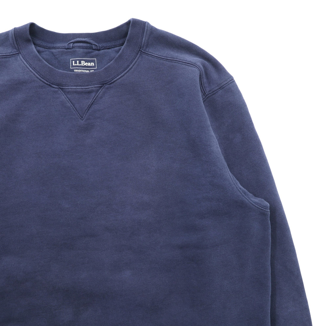 L.L.Bean Blank Sweatshirt, Medium, Traditional Fit, Navy Cotton, Front V