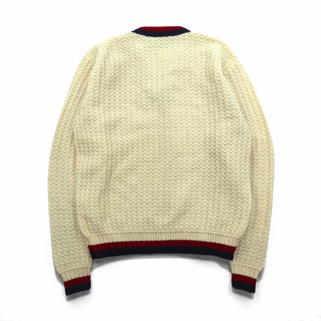 60s USA UNION MADE Vintage Knitwear Waffle Knit Tillden Sweater, Size L, Natural Wool, Max-Goldstein, Lord Jeff Knit, 60s, in