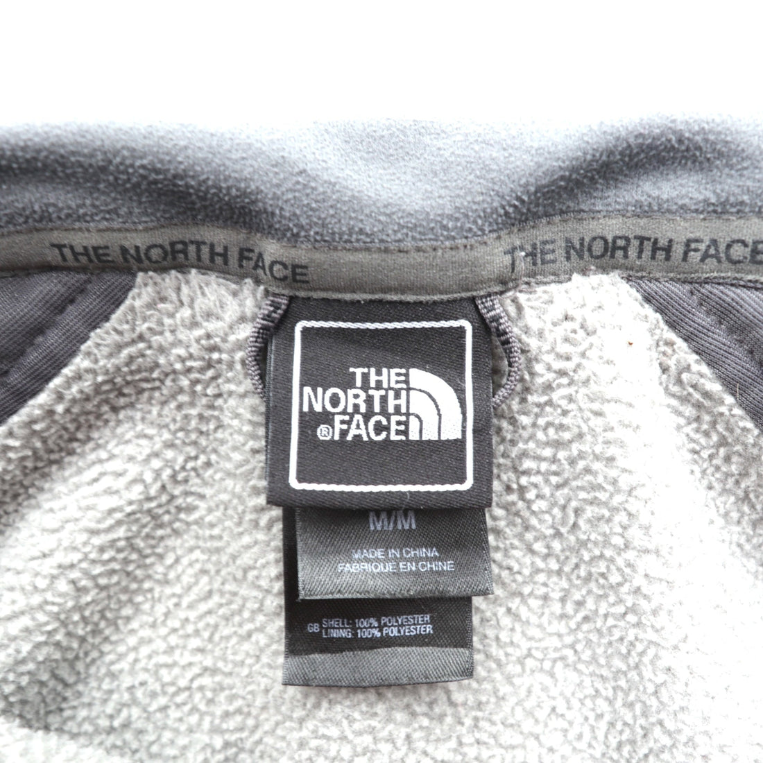 THE NORTH FACE Full Zip Fleece Jacket M Gray Stand Collar AXM6