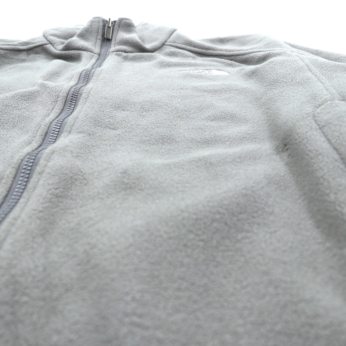THE NORTH FACE Full Zip Fleece Jacket M Gray Stand Collar AXM6